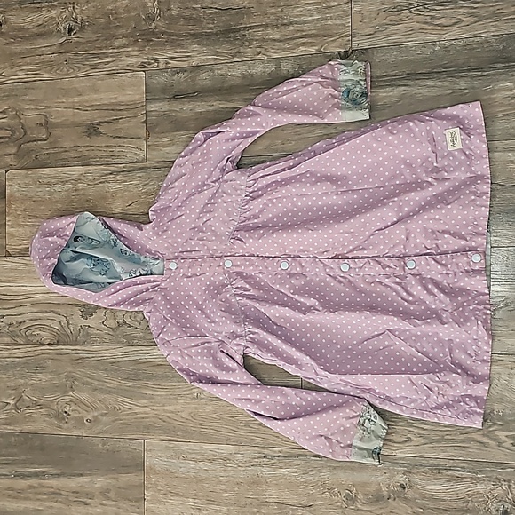 Disney Store Animators reversible jacket kids 7/8 hoodie multicolored print i7 - Picture 7 of 11